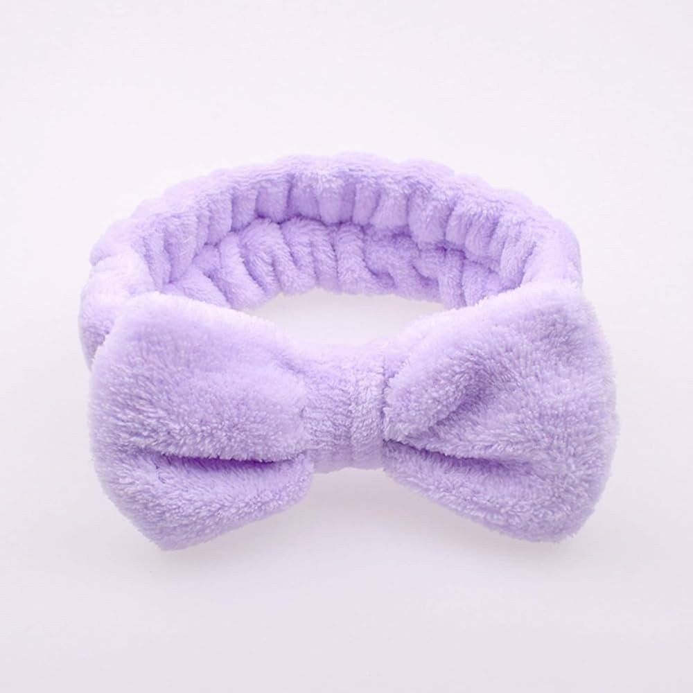 Lilac Microfiber Plush Bow Headband Makeup‎ Headband - Picture 2 of 3
